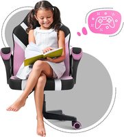 Chaise de jeu ergonomique inclinable en cuir rose Anji de haute qualité, personnalisée, pour filles et enfants