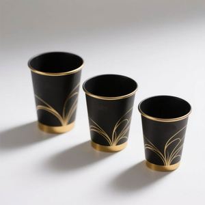 Custom Printed Elegant Gold Foil Stamping Coffee <b>Cups</b> 8oz 10oz 12oz 20oz Double Wall Disposable Takeaway Tea Paper <b>Cups</b> - Product Image 1