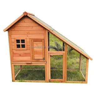 SDR004 Outdoor Yard Terrasse Mesh Holz Hen House Coop Holz Kaninchen käfig Hühner haus