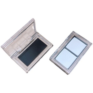 Double Compartment Transparent <b>Square</b> Cosmetic Palette With Magnetic Closure For Highlighter Eyeshadow Blush Lipstick Sample - Product Image 4