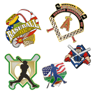 Creatore all'ingrosso personalizzato in metallo distintivo sportivo Logo squadre di Baseball smalto morbido e duro Anime spilla con spilla cappello Souvenir spilla - Product Image 3