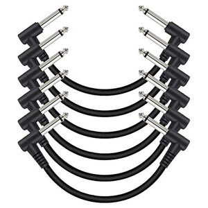 Cable de parche para guitarra de 12 <span class=keywords><strong>pulgadas</strong></span>, Cable negro para guitarra, Pedal de 1/4 <span class=keywords><strong>pulgadas</strong></span>, ángulo recto TS - Product Image 1