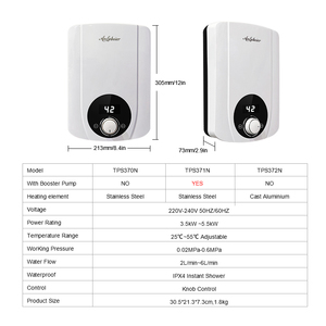 <span class=keywords><strong>Chauffe</strong></span>-<span class=keywords><strong>eau</strong></span> 220V 5.5KW avec protection de sécurité et commande par bouton pour usage domestique, montage universel pour petites salles de bain, faible <span class=keywords><strong>bruit</strong></span> - Product Image 5