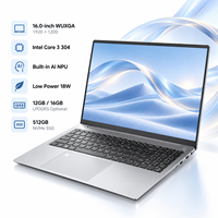 Ordinateur portable Intel Core 3 304 AI 16 pouces WUXGA 16 Go de RAM 512 Go NVMe SSD Faible Consommation Vente en Gros Usine