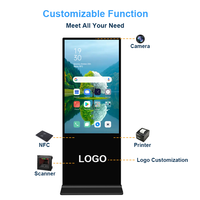 Kiosque d'affichage numérique vertical Android 11 Wifi de 55 pouces avec carte SIM, moniteur ultra large pour affichage numérique en public intérieur