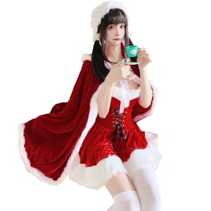 En stock : <span class=keywords><strong>Tenue</strong></span> de Noël <span class=keywords><strong>Sexy</strong></span> pour Femme, Robe de Fête, Cape, Costume de Cosplay, Vêtement de Club pour Festival et Danse - Product Image 6