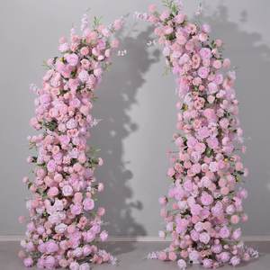 Bingkai klakson merah muda 2.1m dan 2.3 m, bunga simulasi dekorasi lengkungan pertunangan - Product Image 3