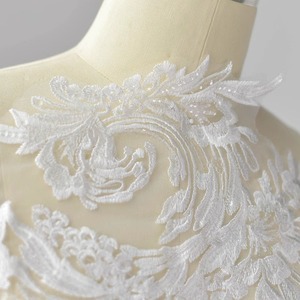Luxury Floral New Classical Cotton Sequins Embroidery Lace Wedding Dress Patch Applique Handmade Diy Material <strong>Clothing</strong> - Product Image 4