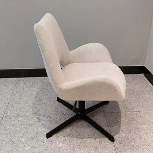 Chaises <span class=keywords><strong>de</strong></span> <span class=keywords><strong>bar</strong></span> en bois blanc <span class=keywords><strong>de</strong></span> luxe avec base métallique pivotante réglable et siège en tissu, design moderne pour la cuisine, la salle à manger et l'utilisation en centre commercial - Product Image 4