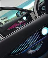 Éclairage d'ambiance dynamique 64 couleurs noir piano pour Mercedes W205 X253 C253 GLC - Accessoires de mise à niveau de l'éclairage LED intérieur de voiture