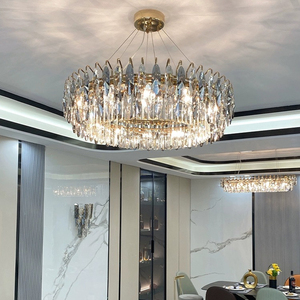 Lampadario Moderno di Lusso in Cristallo <span class=keywords><strong>a</strong></span> <span class=keywords><strong>Sospensione</strong></span> <span class=keywords><strong>per</strong></span> <span class=keywords><strong>Soggiorno</strong></span> e Ristorante, <span class=keywords><strong>Lampadari</strong></span> di Cristallo, Luci Pendenti - Product Image 2
