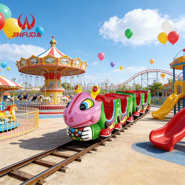 Hot Design Amusement Train Rides on Rail Mall Mini Trains Kids Electric Track Train Set Toy