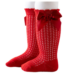<span class=keywords><strong>Calcetines</strong></span> de Bebé de Malla Fina Transpirable, 11 Colores a Elegir, Recomendados para Primavera/Verano, con Lazo Grande, Estilo Lolita, Longitud Media de Pantorrilla - Product Image 2