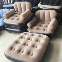Silla inflable portátil, sofá de PVC, sofá cama de aire, sofá inflable para sala de estar, sofá cama de aire 2 en 1 con silla de bomba eléctrica