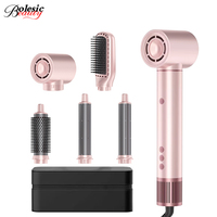 Styler capillaire 5 en 1, double tension, 1400W, sèche-cheveux haute vitesse, brosse à air chaud ionique professionnelle, boucleur automatique, outil de coiffage multifonction