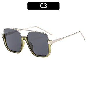 Nouvelle Arrivée Lunettes <span class=keywords><strong>de</strong></span> Soleil Y2K Carrées Métalliques Grand Cadre Tendance UV400 Style Vintage Surdimensionnées 2025 - Product Image 2