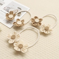 Attaches de rideaux florales pliables, style pastoral, pour rideaux transparents, en coton et lin, accessoires de rideaux de Chine, vente en gros