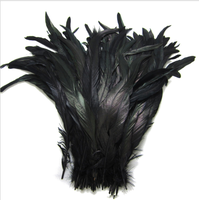 Plume de coq olive de 40-45 cm pour l'artisanat, le bricolage, les costumes, la chapellerie, les accessoires de chapeau, les fêtes, les carnavals, les décorations de mariage
