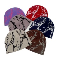 Gorro de Punto Acrílico Suave con Diseño Jacquard Grunge, con Logotipo Personalizado, Estilo Urbano Y2K, Gorro de Calavera para Hombre y Mujer