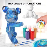 Kit Ours Fluide DIY HARDWORK Mignon Modèle Ours Fluide Blanc Jouets à Colorier pour Enfants et Adultes