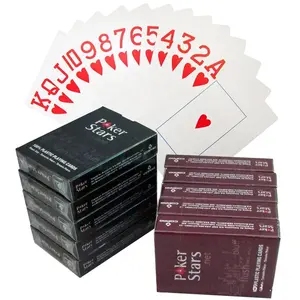 Aangepaste Kaartspel Afdrukken Texas Hold'em 63*88Mm Waterdicht Casino Gokken Speelkaarten Plastic Poker