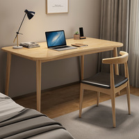 Escritorio de Oficina Moderno Minimalista Nórdico Japonés, Mesa de Estudio de Madera Maciza y Metal, Mesa de Escritura para Apartamentos Pequeños, Uso Familiar y de Oficina