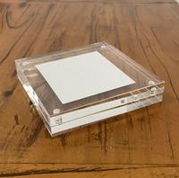 4x4 cadre photo acrylique transparent cadre photo acrylique cadre d'affichage de carte de bureau magnétique