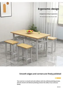 Ensemble de table et de chaises de cantine commerciale avec un design moderne pour 4, 6 ou 8 personnes, pour utilisation dans les restaurants - Product Image 5