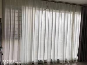 Decorazioni natalizie esterne Anti-graffio Chiffon sfondo tenda a tinta unita trasparente pannello bianco diamante filato tende balcone - Product Image 3