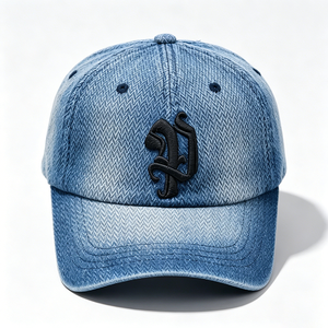 Custom Embroidered Distressed Denim <b>Dad</b> <b>Hat</b> Vintage Washed 6-Panel Metal Buckle Unisex 100% Cotton All Seasons Bulk Order - Product Image 2