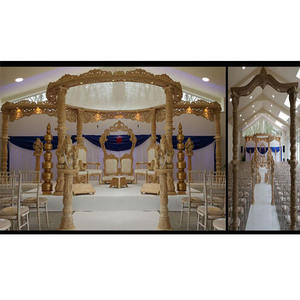 Mandap de Madera Exclusivo para Bodas Maharani, Tallado a Mano, Redondo, Ligero, Tamaño Personalizado, DST EXPORTS - Product Image 1