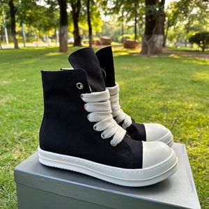 Chaussures en toile haute tige RO pour hommes et femmes, noir et blanc, respirantes, semelle en caoutchouc résistante à l'usure, mode printemps-été - Product Image 3