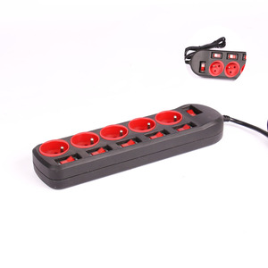 Regleta <span class=keywords><strong>de</strong></span> <span class=keywords><strong>Enchufes</strong></span> <span class=keywords><strong>de</strong></span> 5 Tomas con Interruptor Independiente, Control Maestro-Esclavo, Tipo Europeo - Product Image 1