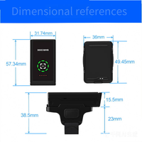 Escáner de código de barras de anillo portátil, lector de códigos QR 1D 2D, Bluetooth inalámbrico, mini sensor automático de dedo, colector de datos portátil