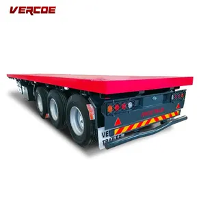 High Quality 40ft Flat Bed Semi Trailer 3-Axle Container Truck Trailer for Heavy Hauling