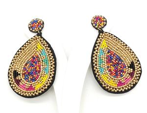 Boucles d'oreilles traditionnelles pour femmes, bijoux multicolores, fait à la main, Fusion perlée dorée, cadeau spécialement pour Diwali et noël, vente en gros, nouvelle collection 2020 - Product Image 4