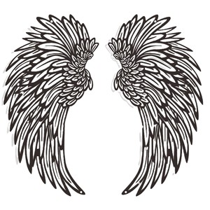 Black Angel Wings metal pared arte silueta artesanía pared colgante Decoración - Product Image 5