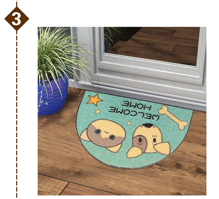 Shinnwa cute bear dog shape pvc welcome door mat