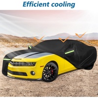 Housse de voiture complète d'extérieur pour Chevrolet Camaro 2010-2023, fermeture éclair, coupe-vent, résistante, imperméable, protection contre toutes les intempéries, noire