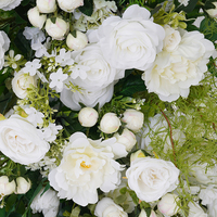L2417 Série Végétation Blanche, Arche de fleurs artificielles en soie, Décoration de toile de fond pour mariage et banquet