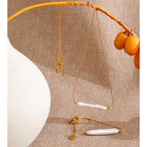 JINYOU 1555 Juego de Joyería de Acero Inoxidable Estilo Océano con Perlas Naturales, Collar con Colgante y Pulsera - Product Image 2