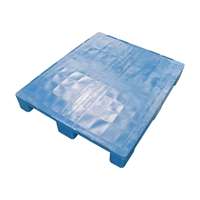 Palet Europeo de Plástico de 4 Entradas, Palet Europeo de Plástico Sólido de Fábrica, 3 Patas Deslizantes, 3 Tipos de Patas, Apto para Alimentos, Palet de Una Cara con Patas