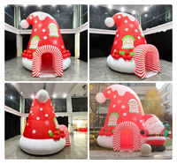 Tente gonflable de Noël imperméable de 4,5 m de haut, installation facile, tente gonflable de Noël élégante pour la décoration du Nouvel An