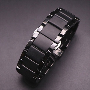 Correa de reloj de cerámica de 22mm y 24mm para <span class=keywords><strong>Armani</strong></span> AR1451 AR1452 AR1400 AR1410, pulsera de muñeca con hebilla de mariposa de extremo curvo mate para hombre - Product Image 6