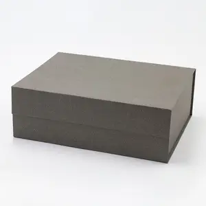 Luxury fashion products grey color magnetic closure packaging gift box for garment