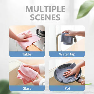 Reusable Cleaning Wipe Household Kitchen Cloth Microfiber Towel Rolls Dish <strong>Rags</strong> Wash <strong>Paper</strong> Towel Replacement 25cm 20pcs - Product Image 6
