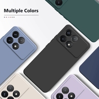 Étui pour Poco X6 Pro 5G, coque en silicone liquide d'origine, protection de l'objectif de l'appareil photo, étui pour téléphone Xiaomi Poco X7 X8 Pro MAX, coque souple F8 Ultra
