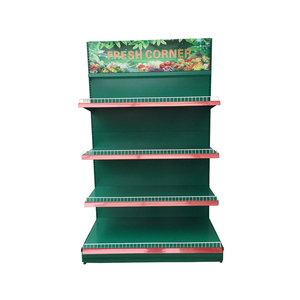 Scaffale metallico inossidabile a 4 piani scaffale di esposizione della verdura della frutta scaffale del supermercato scaffale dello scaffale del supermercato - Product Image 4