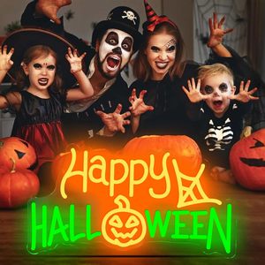 Lumière d'ambiance LED néon citrouille pour Halloween, décoration murale intérieure pour chambre, fête, bar, maison, et indicateur lumineux d'entrée - Product Image 5