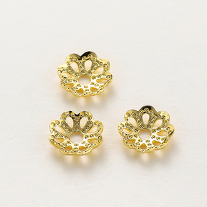 Camellia Pattern Gold Plated Bracelet <b>Spacer</b> 6mm Aperture 1.5mm DIY Jewelry Findings Earring Accessories - Product Image 1